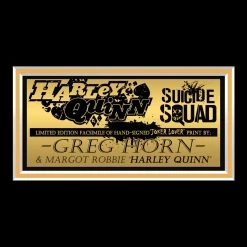 VAULT COLLECTIBLES Signed Memorabilia Harley Quinn 'Cash' Hand-Signed Artwork By Artist Greg Horn Custom Frame