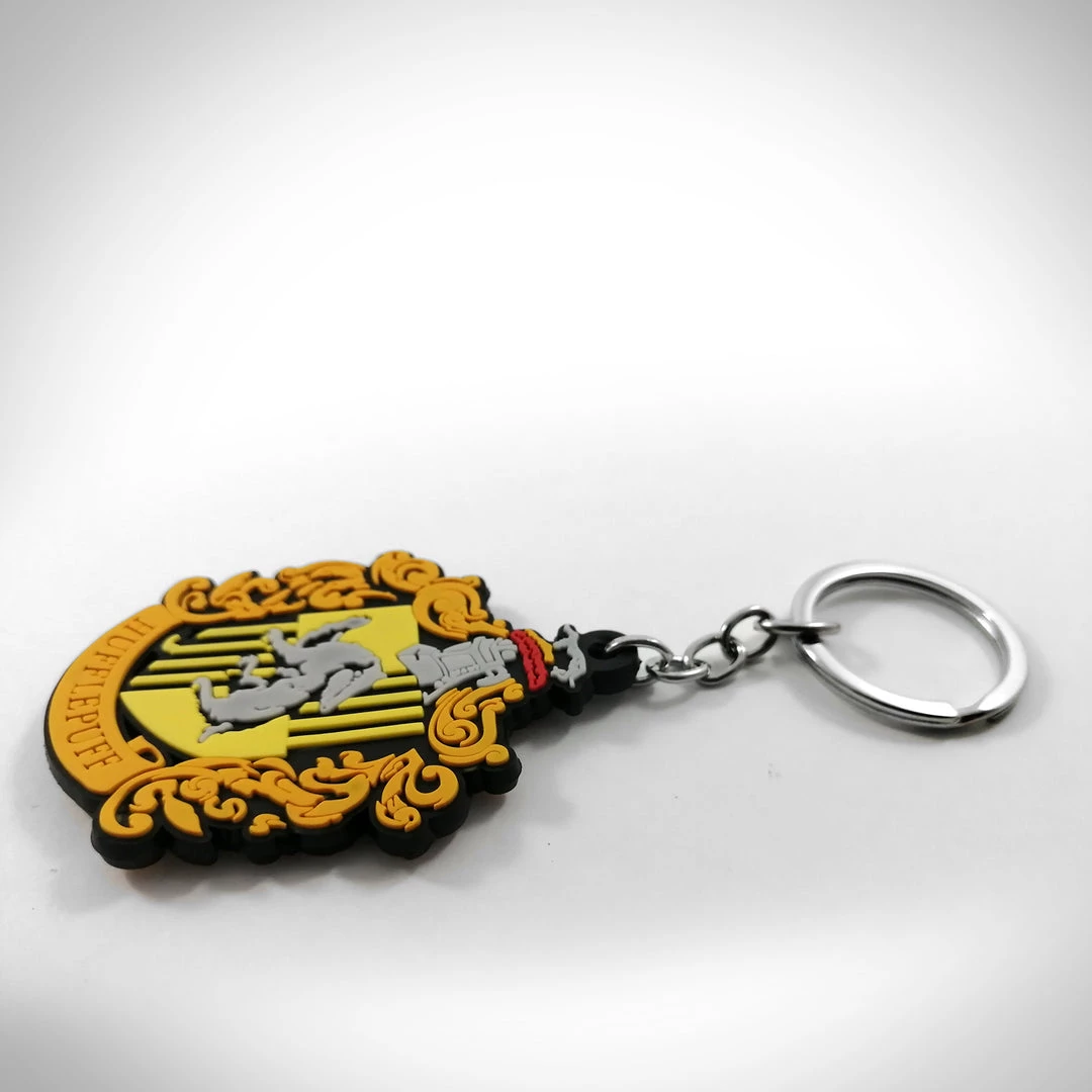 RARE-T Harry Potter 'House Of Hufflepuff Crest' XL 2 Sided Collectible Rubber Keychain 2 RARE-T Harry Potter 'House Of Hufflepuff Crest' XL 2 Sided Collectible Rubber Keychain