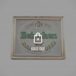 RARE-T Original Vintage Heineken Amsterdam/Holland Beer Bar Mirror/Advertisement Barware & Signs