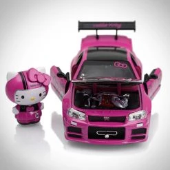 Toy Wonders Ready To Ship! 48 Hour Shipping! Hello Kitty & Diecast 2002 Nissan Skyline GT-R Custom Museum Display