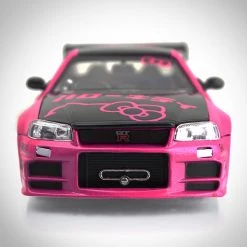 Toy Wonders Ready To Ship! 48 Hour Shipping! Hello Kitty & Diecast 2002 Nissan Skyline GT-R Custom Museum Display