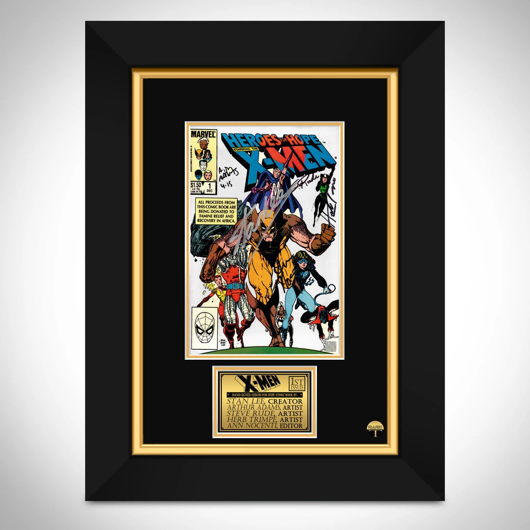 Hall Of Fame Collection X-Men Heroes For Hope #1 Hand-Signed Comic Book By Famous Artists, Editor & Stan Lee Custom Frame Signed Comic Memorabilia 1 Hall Of Fame Collection X-Men Heroes For Hope #1 Hand-Signed Comic Book By Famous Artists, Editor & Stan Lee Custom Frame Signed Comic Memorabilia