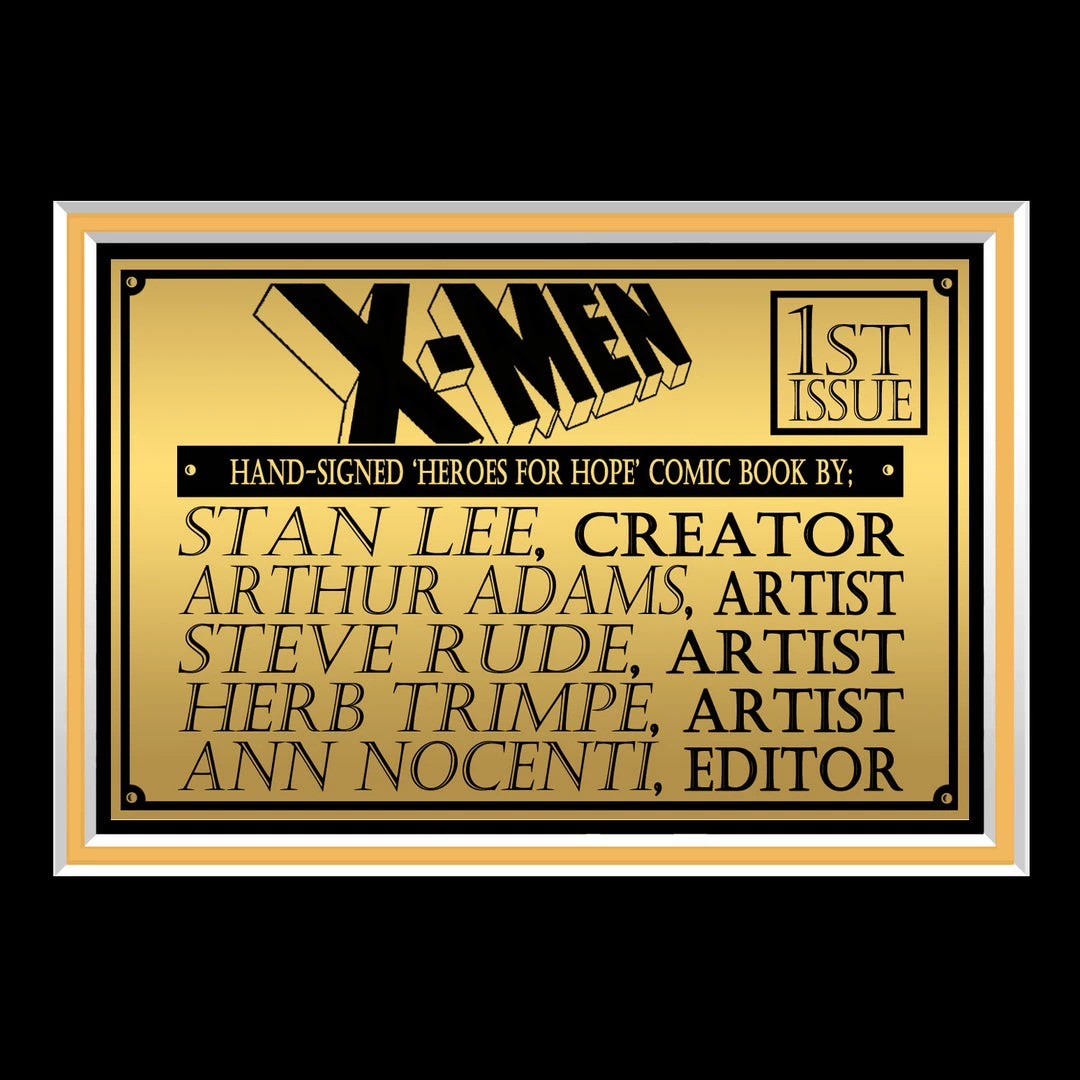 Hall Of Fame Collection X-Men Heroes For Hope #1 Hand-Signed Comic Book By Famous Artists, Editor & Stan Lee Custom Frame Signed Comic Memorabilia 8 Hall Of Fame Collection X-Men Heroes For Hope #1 Hand-Signed Comic Book By Famous Artists, Editor & Stan Lee Custom Frame Signed Comic Memorabilia