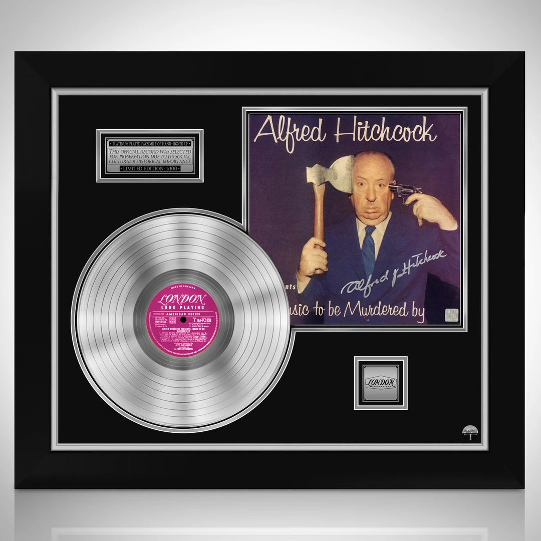RARE-T Alfred Hitchcock Music To Be Murdered By Platinum LP Limited Signature Edition Licensed Custom Frame Limited Edition Frames 1 RARE-T Alfred Hitchcock Music To Be Murdered By Platinum LP Limited Signature Edition Licensed Custom Frame Limited Edition Frames
