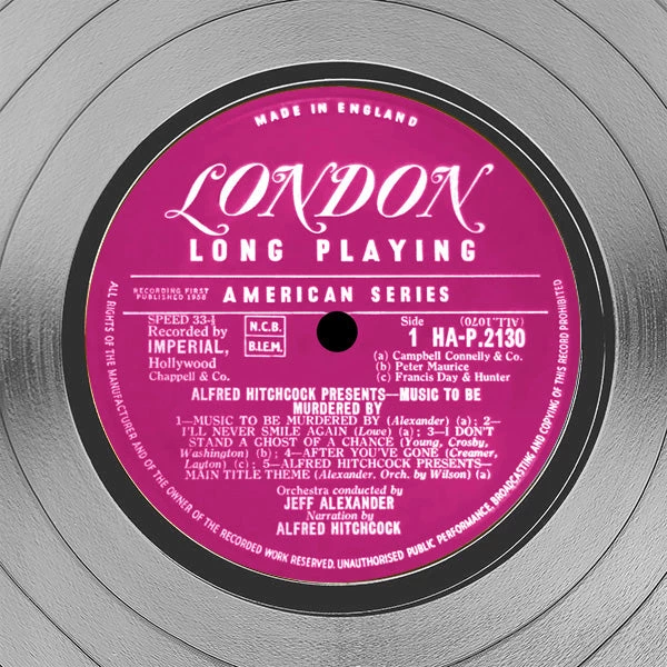 RARE-T Alfred Hitchcock Music To Be Murdered By Platinum LP Limited Signature Edition Licensed Custom Frame Limited Edition Frames 5 RARE-T Alfred Hitchcock Music To Be Murdered By Platinum LP Limited Signature Edition Licensed Custom Frame Limited Edition Frames