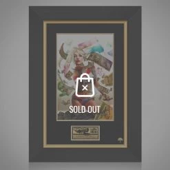 VAULT COLLECTIBLES Signed Memorabilia Harley Quinn 'Cash' Hand-Signed Artwork By Artist Greg Horn Custom Frame