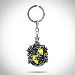 RARE-T Harry Potter - Hufflepuff Crest Antiqued Diecast Metal/Enamel Keyring