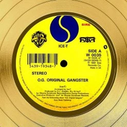RARE-T Limited Edition Frames Ice-T Original Gangster Gold LP Limited Signature Edition Studio Licensed Custom Frame