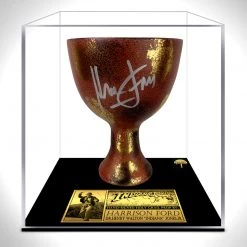 PPC Indiana Jones And The Last Crusade Holy Grail - Beckett Witnessed Hand Signed By Harrison Ford With Museum Display