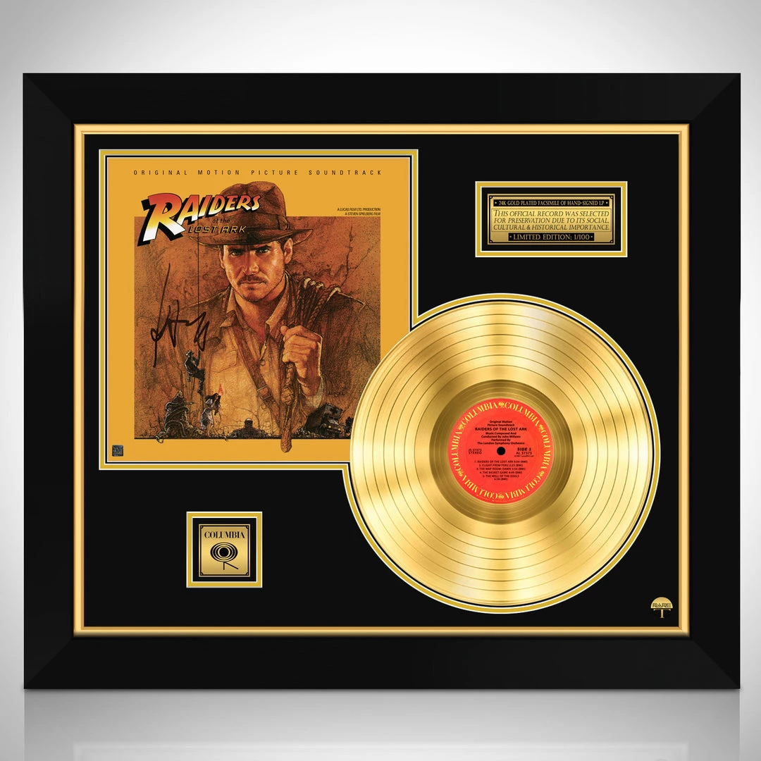 RARE-T Indiana Jones Raiders Of The Lost Ark Soundtrack Gold LP Limited Signature Edition Studio Licensed Custom Frame 1 RARE-T Indiana Jones Raiders Of The Lost Ark Soundtrack Gold LP Limited Signature Edition Studio Licensed Custom Frame