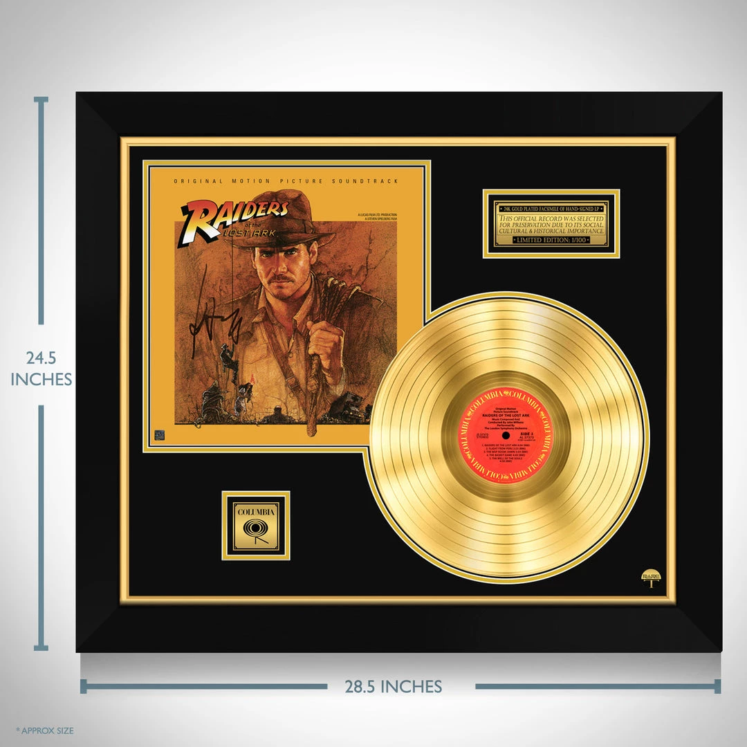 RARE-T Indiana Jones Raiders Of The Lost Ark Soundtrack Gold LP Limited Signature Edition Studio Licensed Custom Frame 6 RARE-T Indiana Jones Raiders Of The Lost Ark Soundtrack Gold LP Limited Signature Edition Studio Licensed Custom Frame