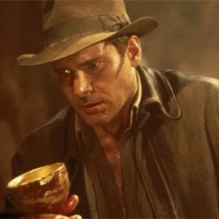 PPC Indiana Jones And The Last Crusade Holy Grail - Beckett Witnessed Hand Signed By Harrison Ford With Museum Display