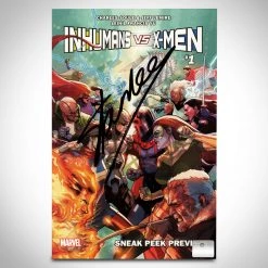 APW Inhumans Vs X-Men (2017) #1 Hand-Signed Comic Book By Stan Lee Custom Frame