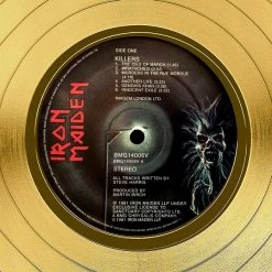 RARE-T Limited Edition Frames Iron Maiden - Killers Limited Signature Edition Licensed Gold LP Custom Frame