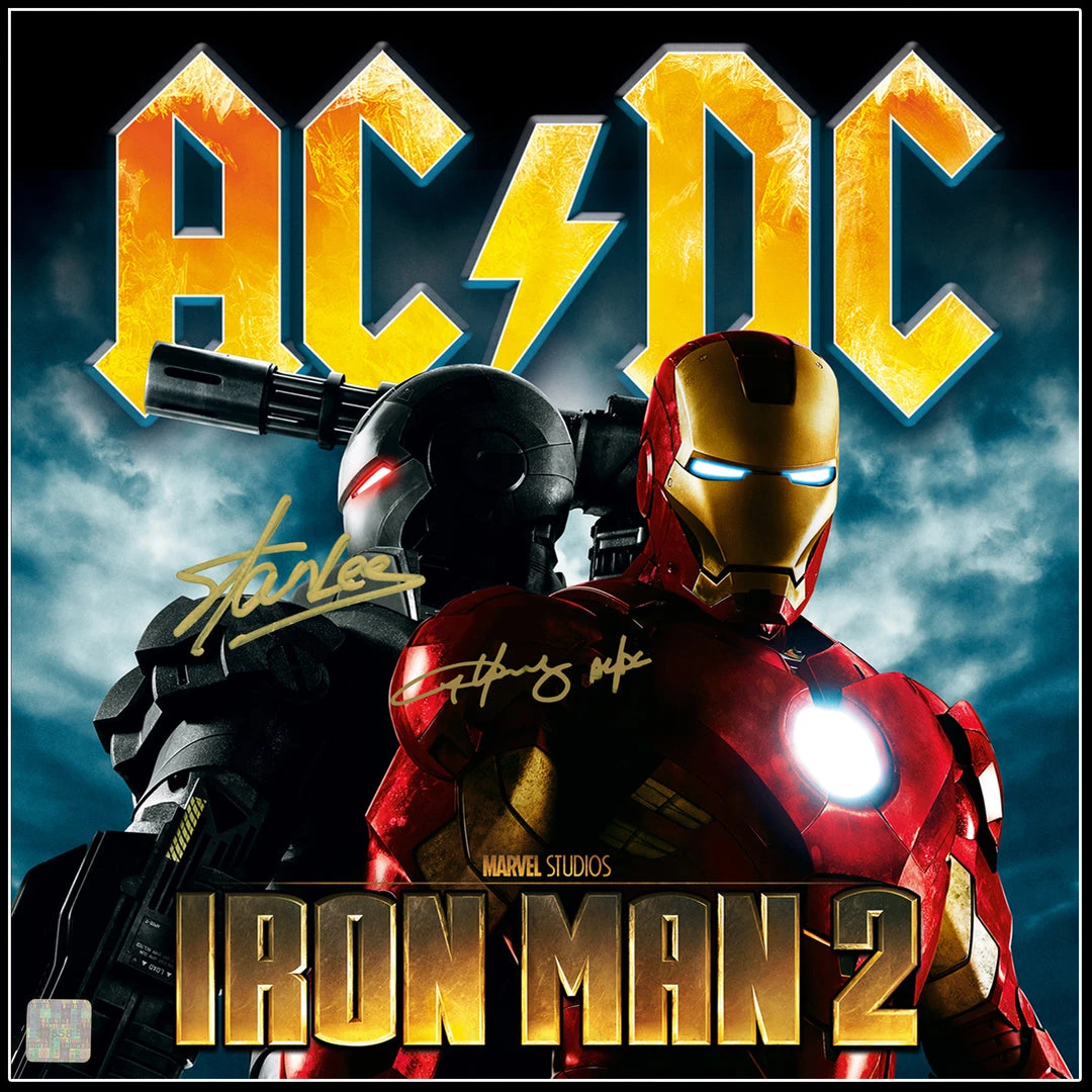 RARE-T AC/DC Iron Man 2 Soundtrack Gold LP Limited Signature Edition Studio Licensed Custom Frame 2 RARE-T AC/DC Iron Man 2 Soundtrack Gold LP Limited Signature Edition Studio Licensed Custom Frame