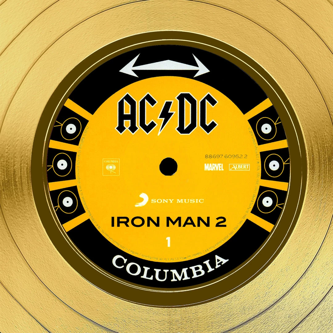 RARE-T AC/DC Iron Man 2 Soundtrack Gold LP Limited Signature Edition Studio Licensed Custom Frame 5 RARE-T AC/DC Iron Man 2 Soundtrack Gold LP Limited Signature Edition Studio Licensed Custom Frame
