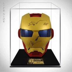 PPC Iron Man Helmet- IV Mask Psa/Dna Coa Hand-Signed By Jon Favreau, Mickey Rourke & Robert Downey Jr. Display Signed Memorabilia