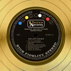 RARE-T James Bond Goldfinger Gold LP Limited Signature Edition Studio Licensed Custom Frame Limited Edition Frames