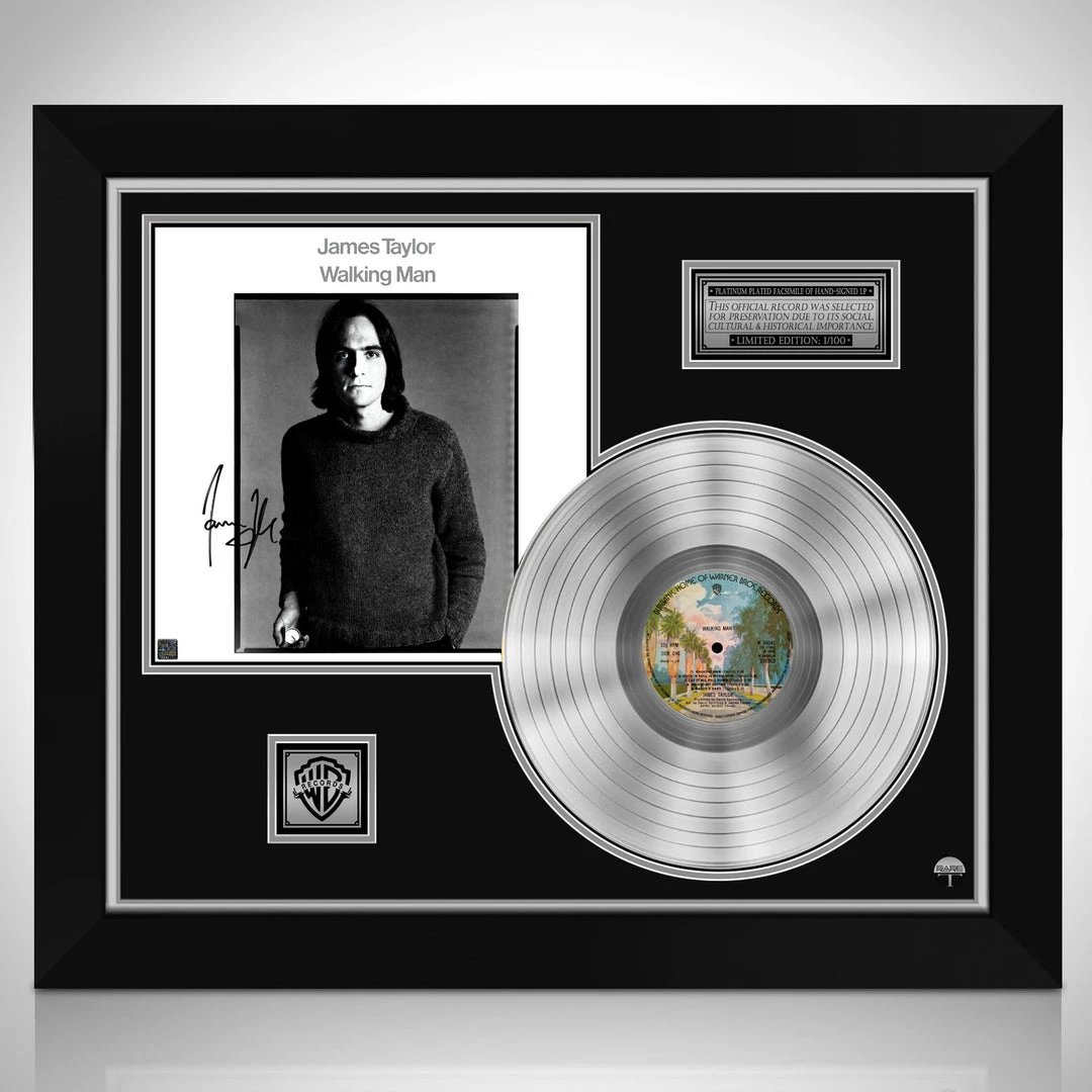 RARE-T Limited Edition Frames James Taylor Walking Man Platinum LP Limited Signature Edition Studio Licensed Custom Frame 1 RARE-T Limited Edition Frames James Taylor Walking Man Platinum LP Limited Signature Edition Studio Licensed Custom Frame