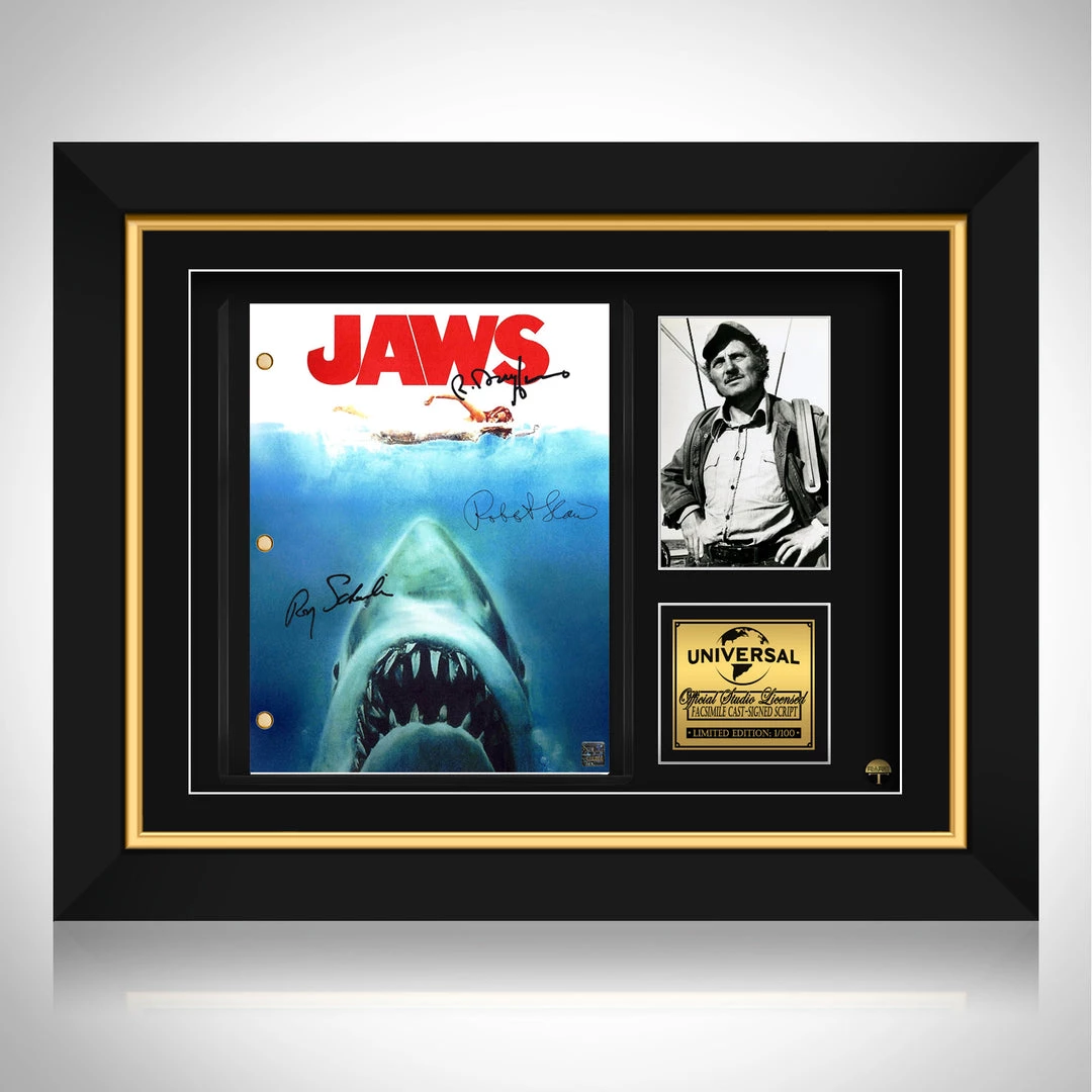 RARE-T Jaws Movie Script Limited Signature Edition Studio Licensed Custom Frame 1 RARE-T Jaws Movie Script Limited Signature Edition Studio Licensed Custom Frame