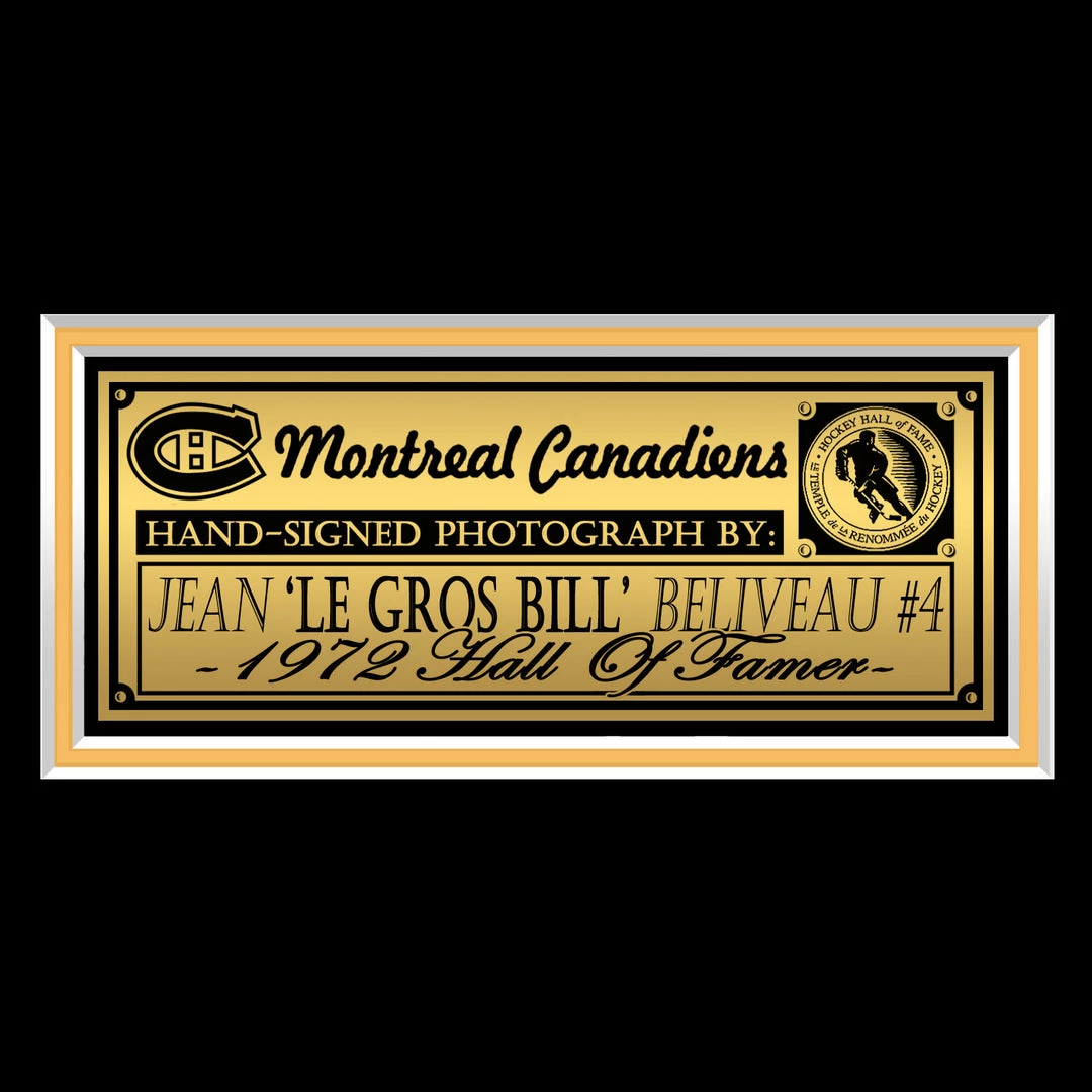 Michel Sports Memorabilia Montreal Canadiens- Jean Béliveau #4 Away Jersey Attacking The Net Hand-Signed Photo Custom Frame 3 Michel Sports Memorabilia Montreal Canadiens- Jean Béliveau #4 Away Jersey Attacking The Net Hand-Signed Photo Custom Frame