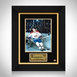 Michel Montreal Canadiens- Jean Béliveau #4 Skating Hand-Signed Photo By Jean Béliveau Custom Frame Sports Memorabilia