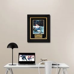 Michel Montreal Canadiens- Jean Béliveau #4 Skating Hand-Signed Photo By Jean Béliveau Custom Frame Sports Memorabilia