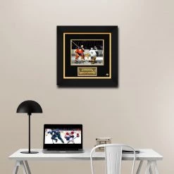 Michel Montreal Canadiens- Jean Béliveau #4 Home Jersey Attacking The Net Hand-Signed Photo Custom Frame Sports Memorabilia 8 Michel Montreal Canadiens- Jean Béliveau #4 Home Jersey Attacking The Net Hand-Signed Photo Custom Frame Sports Memorabilia