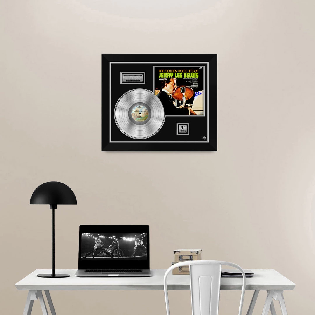 RARE-T Jerry Lee Lewis The Golden Rock Hits Limited Signature Edition Studio Licensed Platinum LP Custom Frame Limited Edition Frames