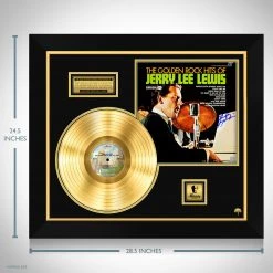 RARE-T Limited Edition Frames Jerry Lee Lewis The Golden Rock Hits Gold LP Limited Signature Edition Studio Licensed Custom Frame