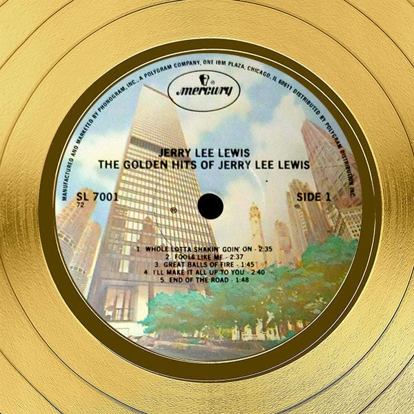 RARE-T Limited Edition Frames Jerry Lee Lewis The Golden Rock Hits Gold LP Limited Signature Edition Studio Licensed Custom Frame