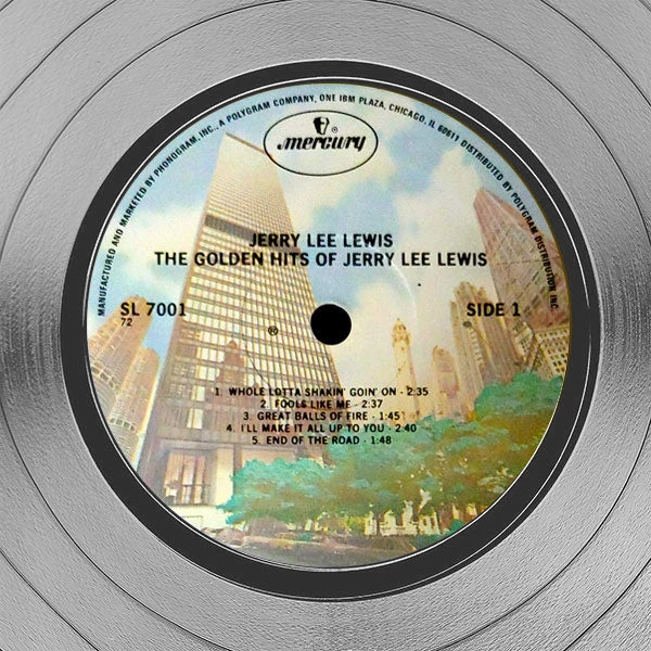 RARE-T Jerry Lee Lewis The Golden Rock Hits Limited Signature Edition Studio Licensed Platinum LP Custom Frame Limited Edition Frames