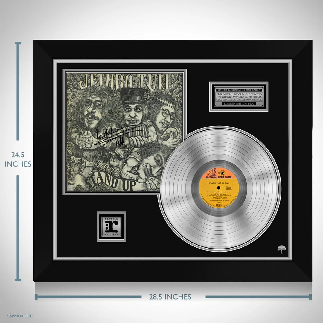 Rare-T Limited Edition Frames Jethro Tull Stand Up Limited Signature Edition Studio Licensed Platinum LP Custom Frame