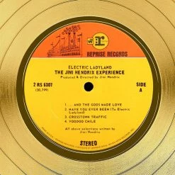 Rare-T Jimi Hendrix Experience Electric Ladyland Gold LP Limited Signature Edition Licensed Custom Frame