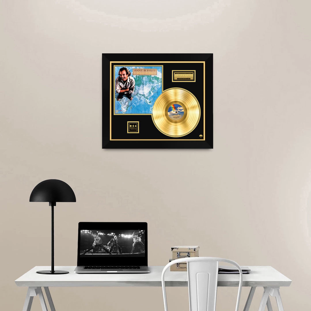 RARE-T Limited Edition Frames Jimmy Buffett Somewhere Over China Limited Signature Edition Studio Licensed Gold LP Custom Frame