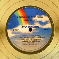 RARE-T Limited Edition Frames Jimmy Buffett Somewhere Over China Limited Signature Edition Studio Licensed Gold LP Custom Frame