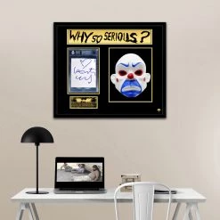 PPC Signed Memorabilia Batman Dark Knight Joker Clown Mask - Beckett Certified Hand-Signed Index By Heath Ledger Custom Shadow Box Frame