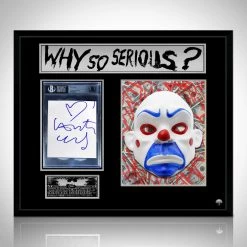 PPC Signed Memorabilia Batman Dark Knight Joker Clown Mask - Beckett Certified Hand-Signed Index By Heath Ledger Custom Shadow Box Frame