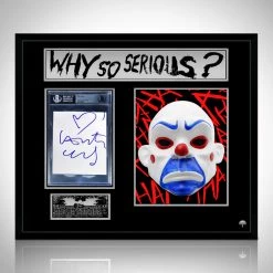 PPC Signed Memorabilia Batman Dark Knight Joker Clown Mask - Beckett Certified Hand-Signed Index By Heath Ledger Custom Shadow Box Frame