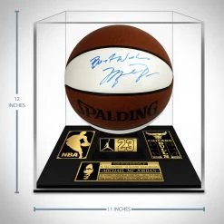 PPC Chicago Bulls - Michael Jordan - Beckett Certified Hand-Signed Basketball Custom Museum Display
