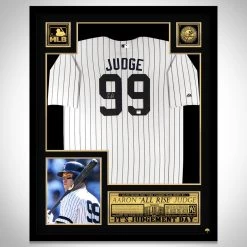 APW Signed Memorabilia Aaron Judge - Hand-Signed New York Yankees White Jersey By Aaron Judge Custom Frame