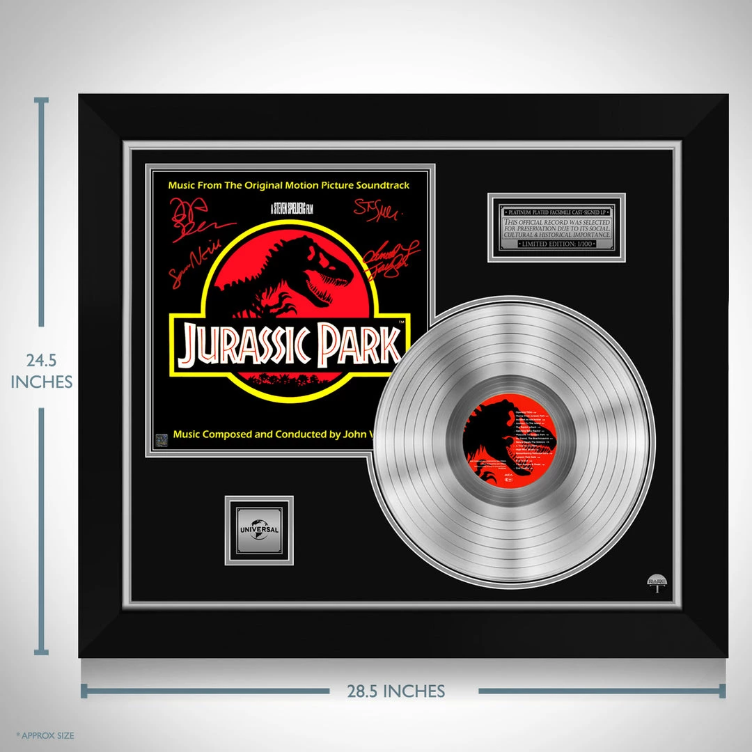RARE-T Jurassic Park Movie Soundtrack Platinum LP Limited Signature Edition Studio Licensed Custom Frame Limited Edition Frames 5 RARE-T Jurassic Park Movie Soundtrack Platinum LP Limited Signature Edition Studio Licensed Custom Frame Limited Edition Frames