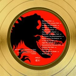 RARE-T Jurassic Park Movie Soundtrack Gold LP Limited Signature Edition Studio Licensed Custom Frame