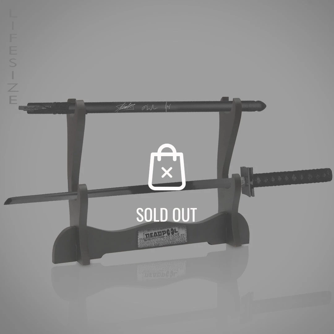 APW Signed Memorabilia Deadpool Ninja Katana Hand-Signed By Stan Lee, Josh Brolin & Ryan Reynolds Sword Prop 1 APW Signed Memorabilia Deadpool Ninja Katana Hand-Signed By Stan Lee, Josh Brolin & Ryan Reynolds Sword Prop