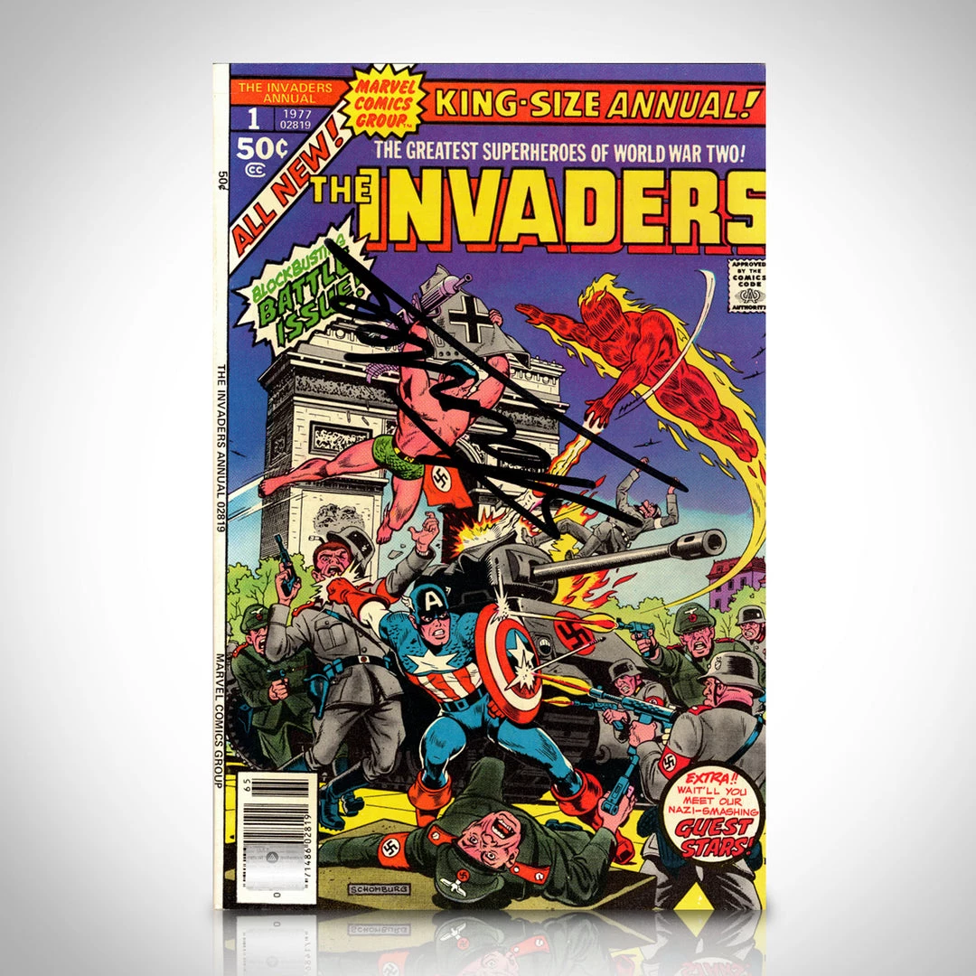 APW Signed Memorabilia Marvel- King-Size Annual Invaders Hand-Signed Comic Book By Stan Lee Custom Frame 3 APW Signed Memorabilia Marvel- King-Size Annual Invaders Hand-Signed Comic Book By Stan Lee Custom Frame