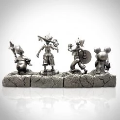 Grosnor Disney- Limited Edition Vintage Mickey Mouse Kingdom Of Hearts Statues & Keychain