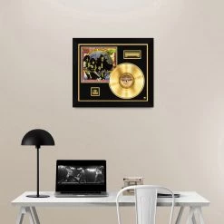 Rare-T KISS Hotter Than Hell Limited Signature Edition Studio Licensed Gold LP Custom Frame