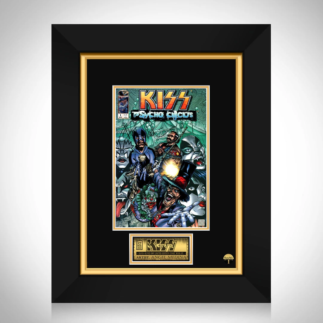 Rare-T Kiss- Psycho Circus #1 - Hand-Signed Comic Book By Artist Angel Medina Custom Frame Signed Comic Memorabilia 1 Rare-T Kiss- Psycho Circus #1 - Hand-Signed Comic Book By Artist Angel Medina Custom Frame Signed Comic Memorabilia
