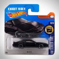 RARE-T Die-Cast Vehicles Hot Wheels Vintage 2017 K.I.T.T. HW Screen Time Black 1/64 Die-Cast Car , By Mattel