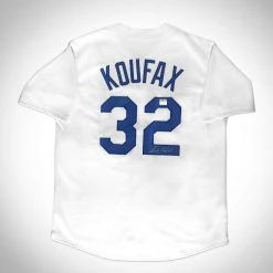APW Sandy Koufax- Hand-Signed La Dodgers White Jersey By Sandy Koufax Custom Frame Signed Memorabilia
